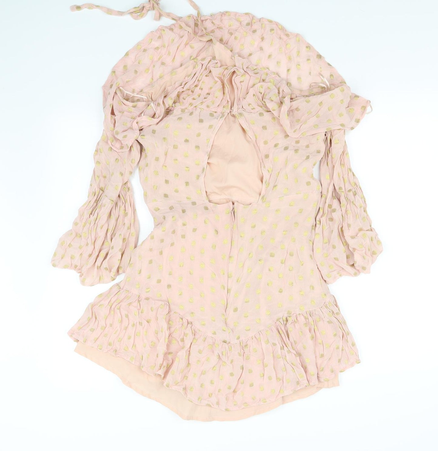 Topshop Womens Pink Polka Dot  Fit & Flare  Size 14