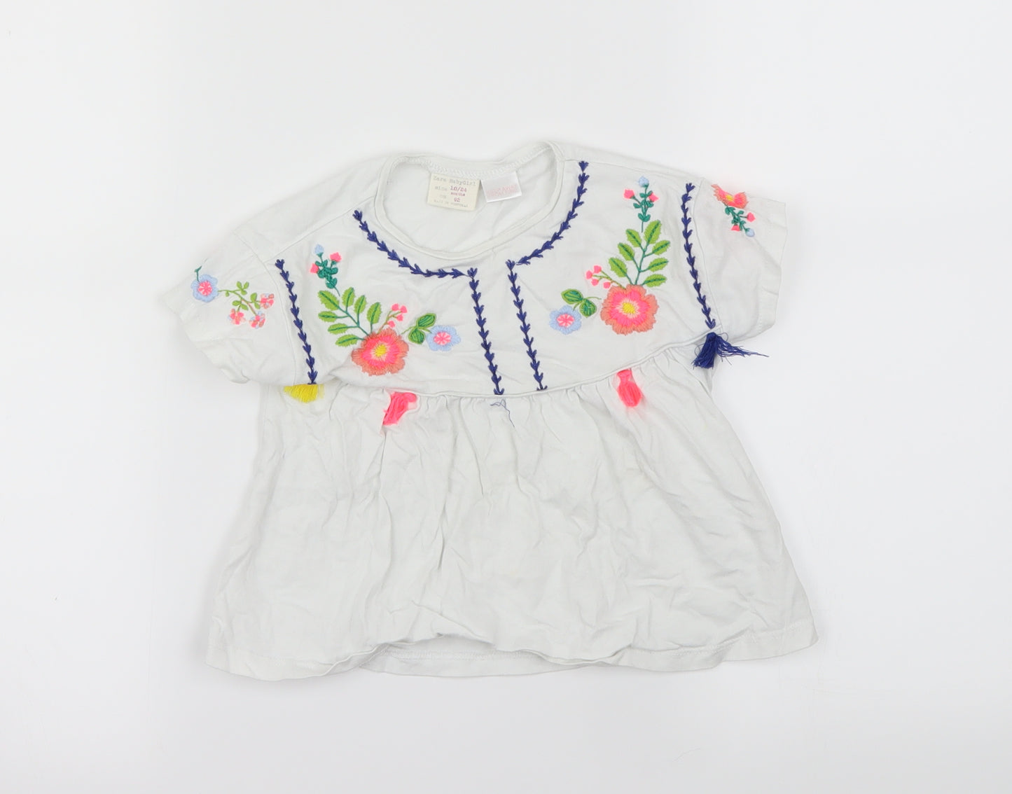 Zara Girls White   Basic T-Shirt Size 18-24 Months