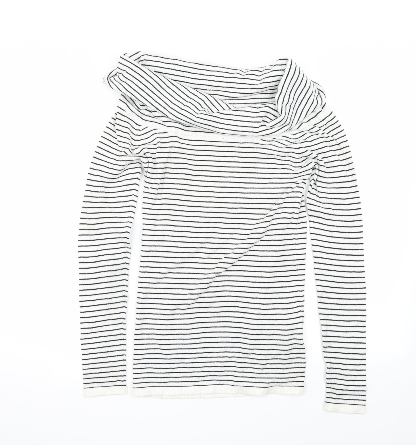 Zara Womens White Striped  Pullover Jumper Size M