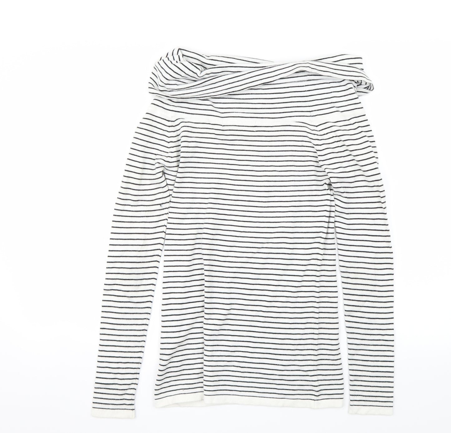 Zara Womens White Striped  Pullover Jumper Size M