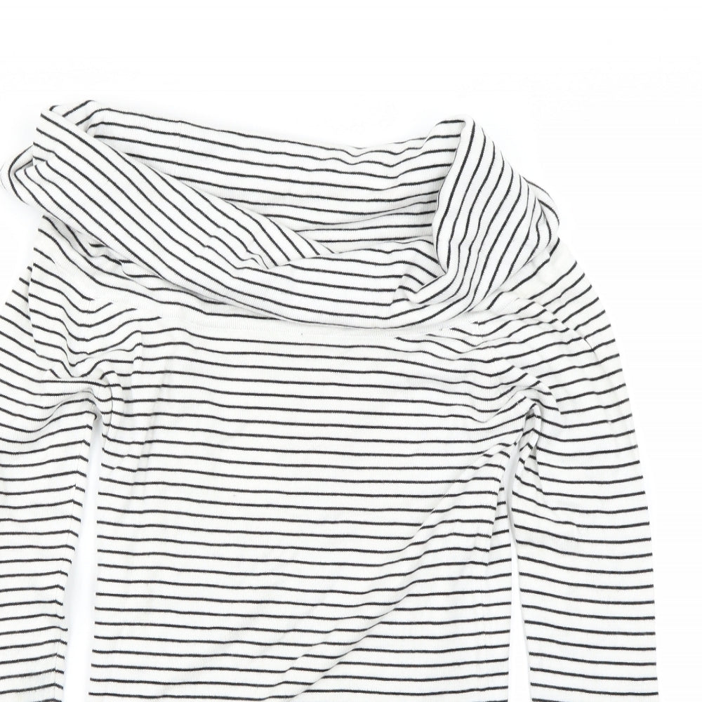 Zara Womens White Striped  Pullover Jumper Size M