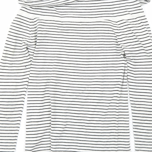 Zara Womens White Striped  Pullover Jumper Size M