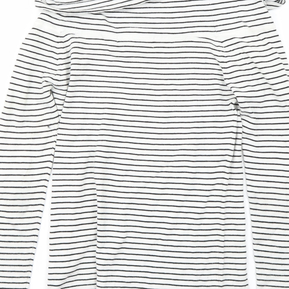 Zara Womens White Striped  Pullover Jumper Size M