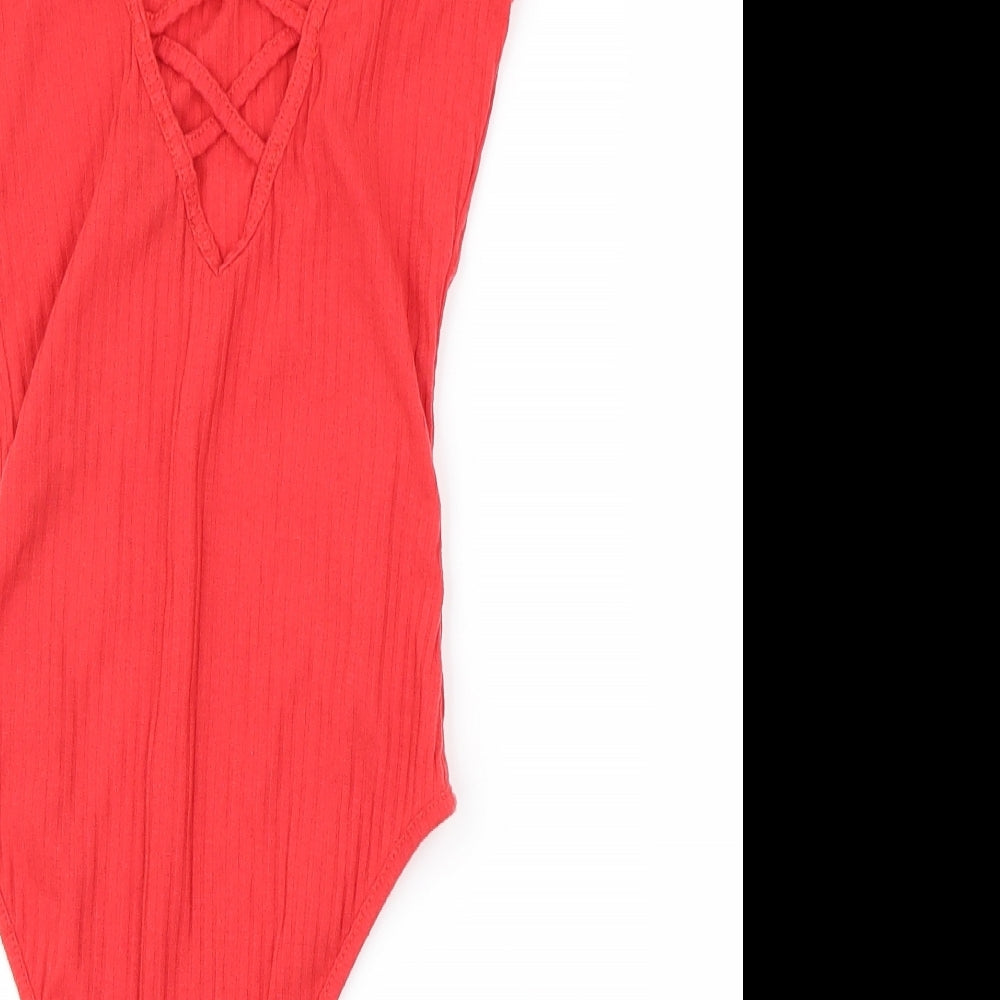 new look  Womens Red   Bodysuit One-Piece Size 8