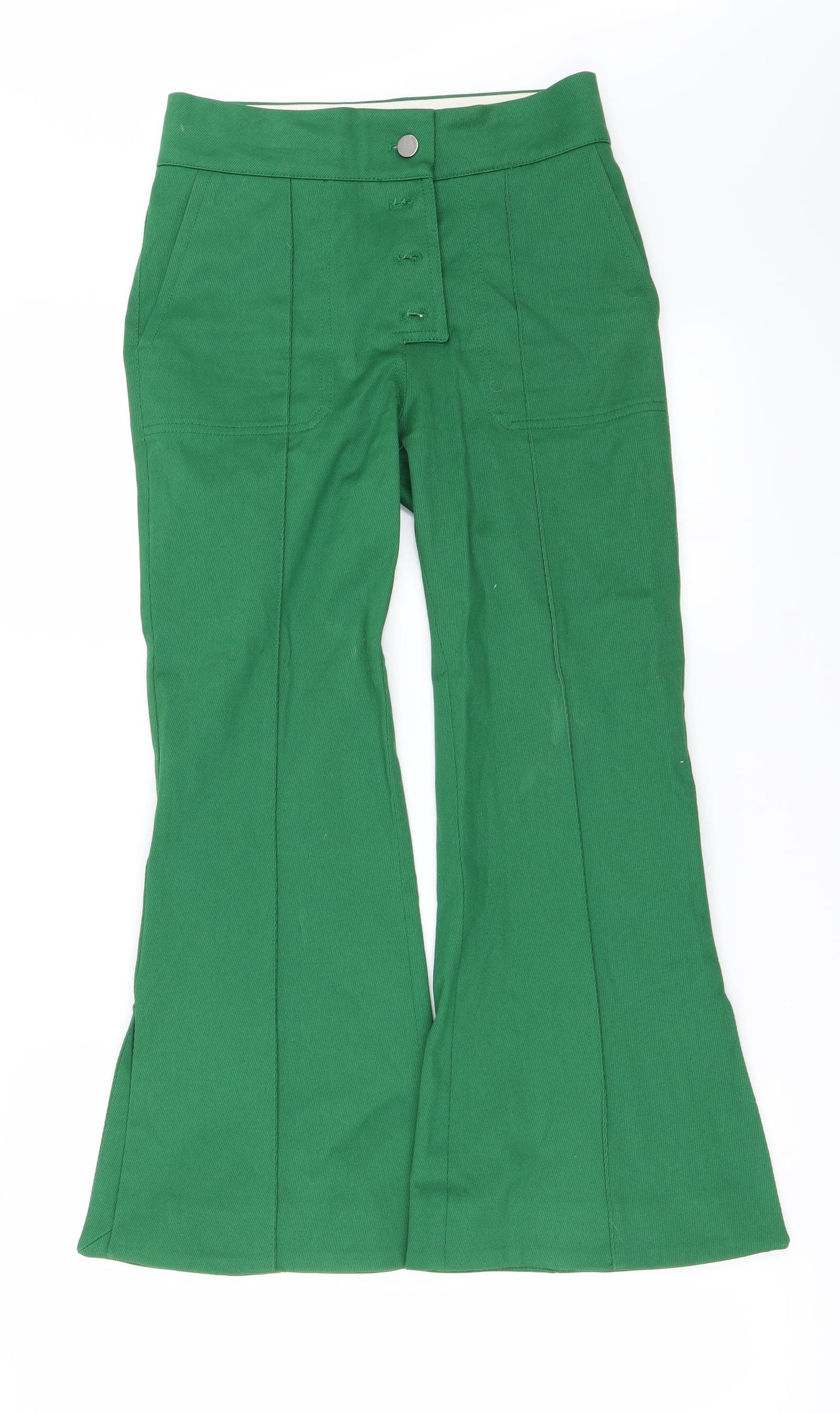 H&M Womens Green   Flared Jeans Size 6 L27 in