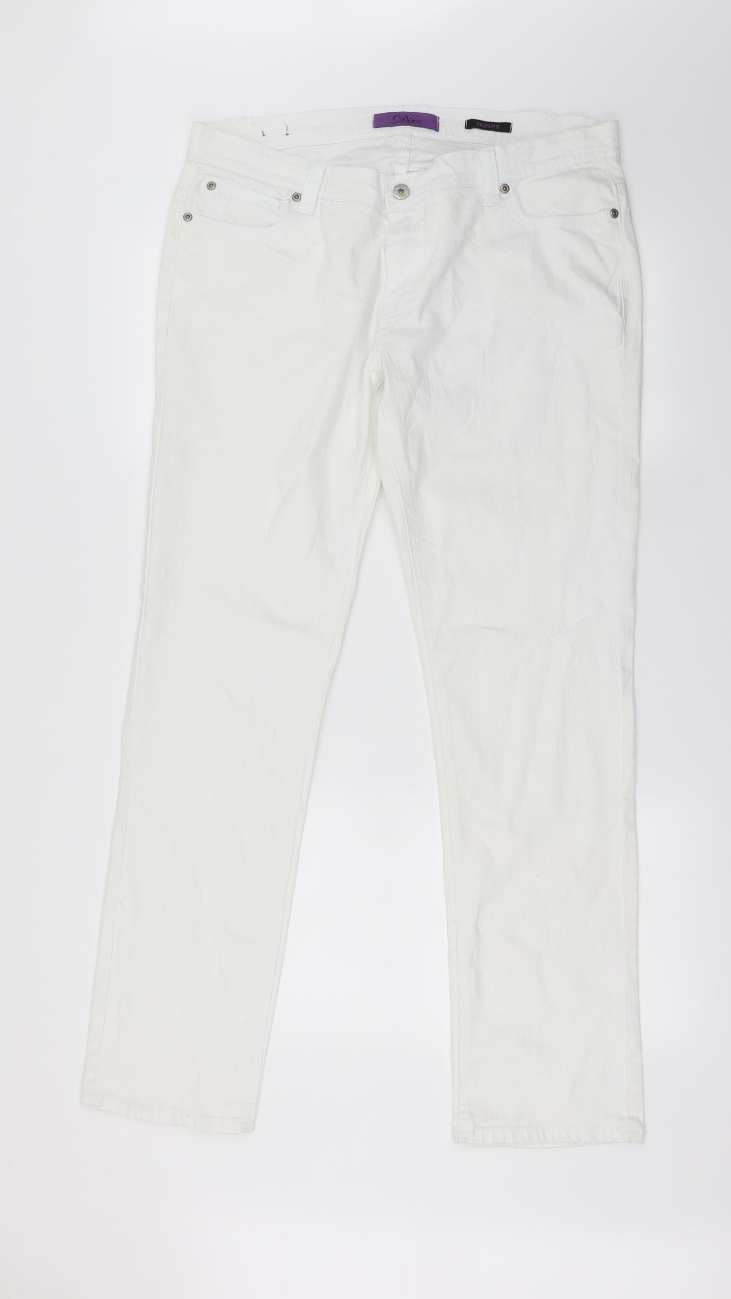 Disco Womens White   Straight Jeans Size 16 L29 in