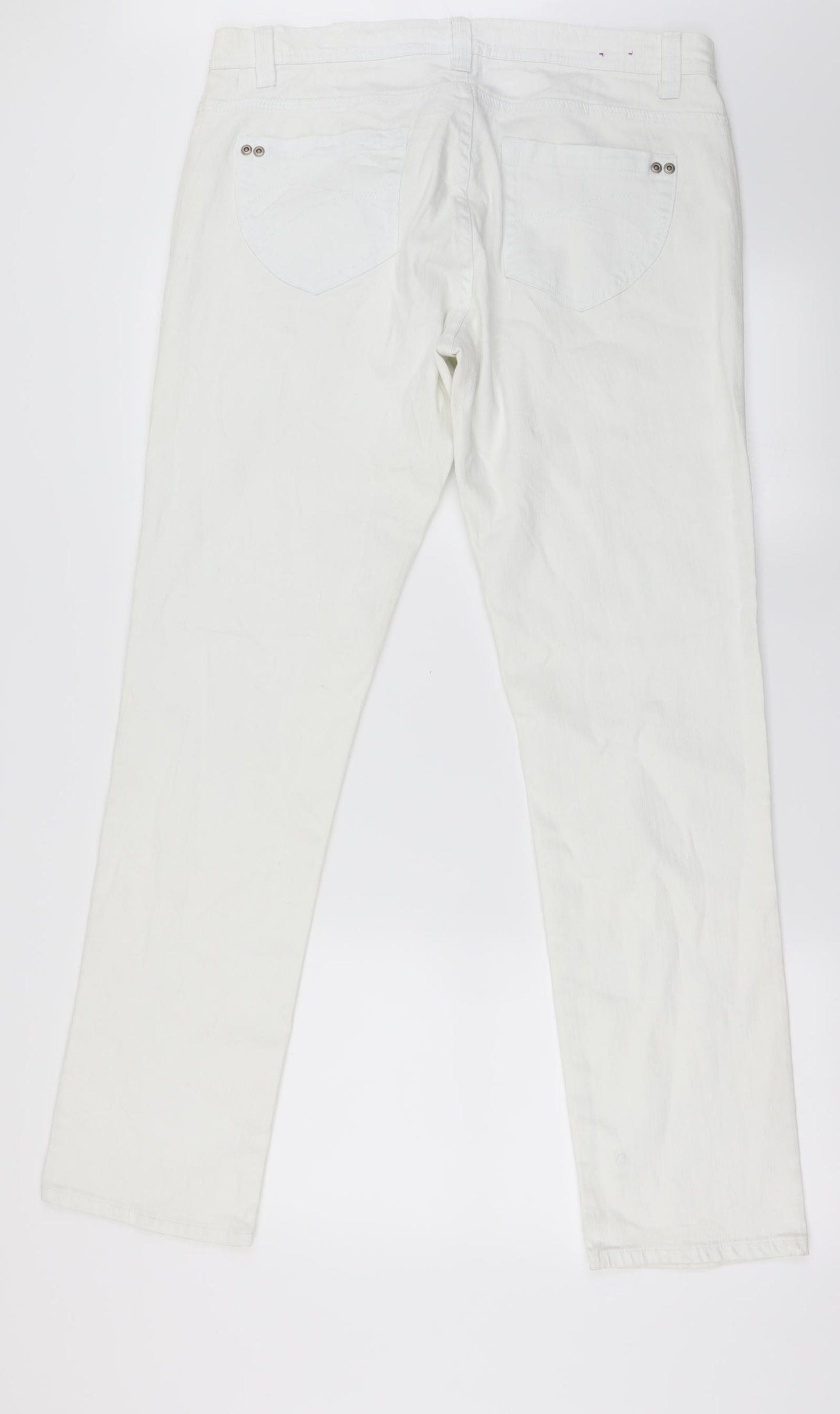 Disco Womens White   Straight Jeans Size 16 L29 in