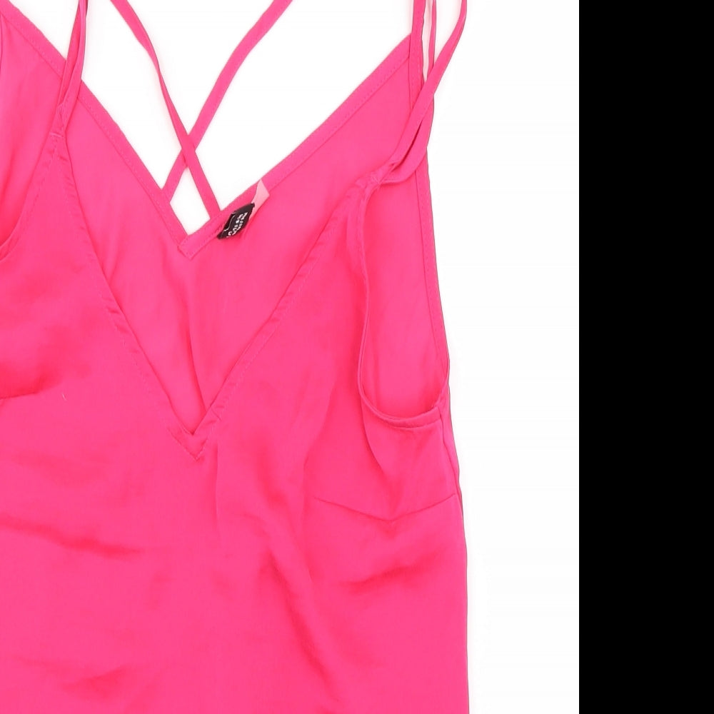 H&M Womens Pink   Basic Blouse Size 8