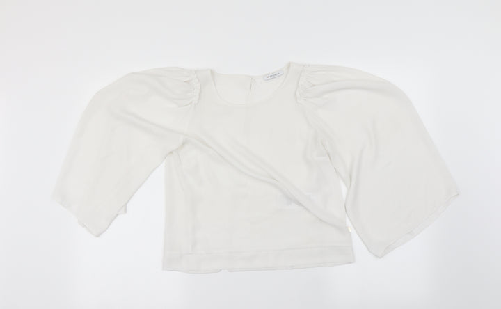 MOTIVI Womens White Basic Blouse Size 14