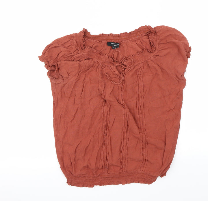 New Look Womens Brown Basic Blouse Size 8