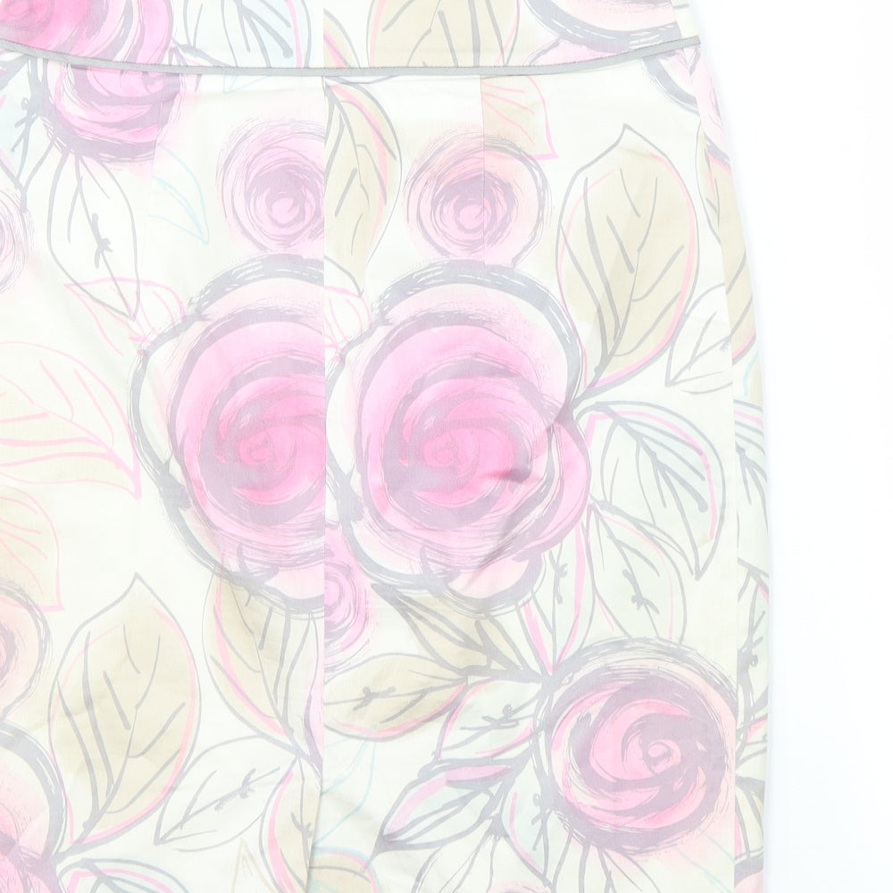 Coast Womens Ivory Floral  A-Line Skirt Size 8