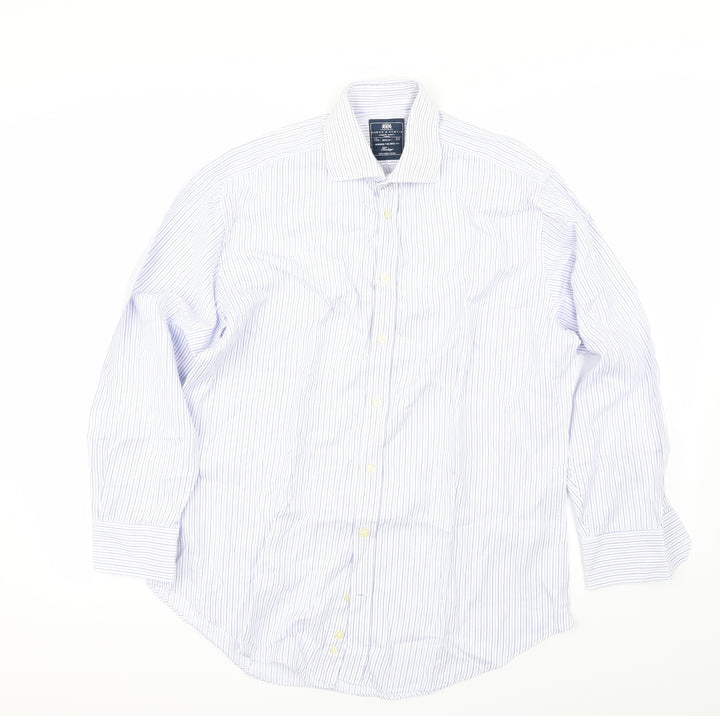 Hawes & Curtis Mens Blue Striped Button-Up Size 34