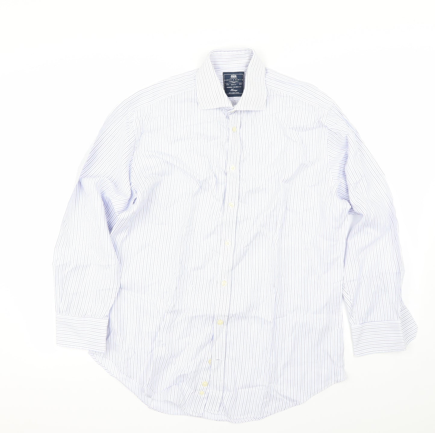 Hawes & Curtis Mens Blue Striped   Button-Up Size 34