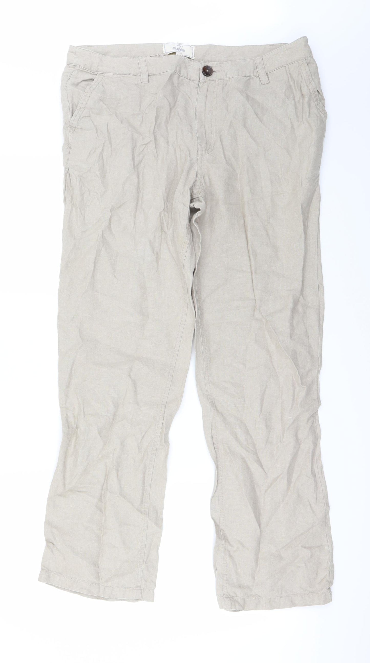 Fat Face Womens Beige   Trousers  Size 14 L27 in