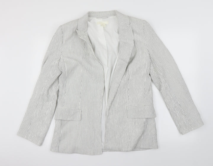 H&M Womens White Jacket Blazer Size 8