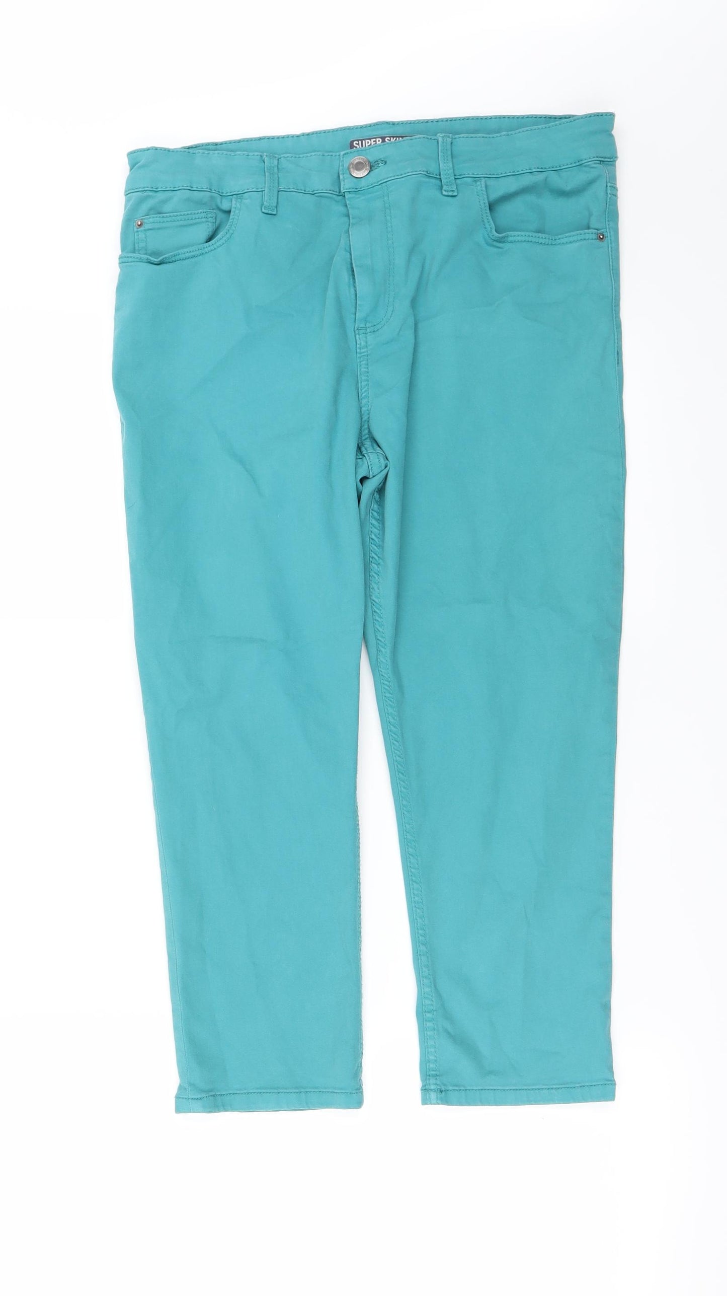 Marks and Spencer Womens Green   Trousers  Size 14 L20 in