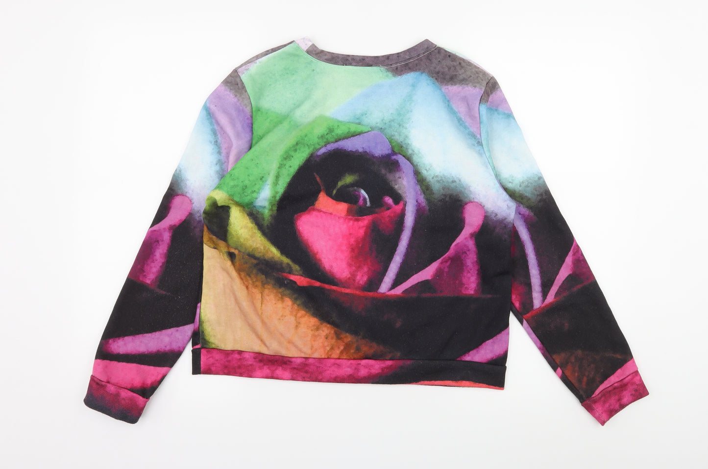 Louche Womens Multicoloured Geometric Jersey Pullover Sweatshirt Size 10