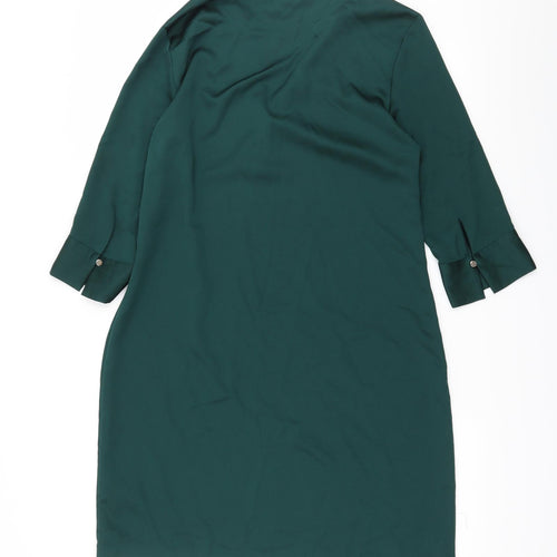 H&M Womens Green  Satin Shift  Size 12