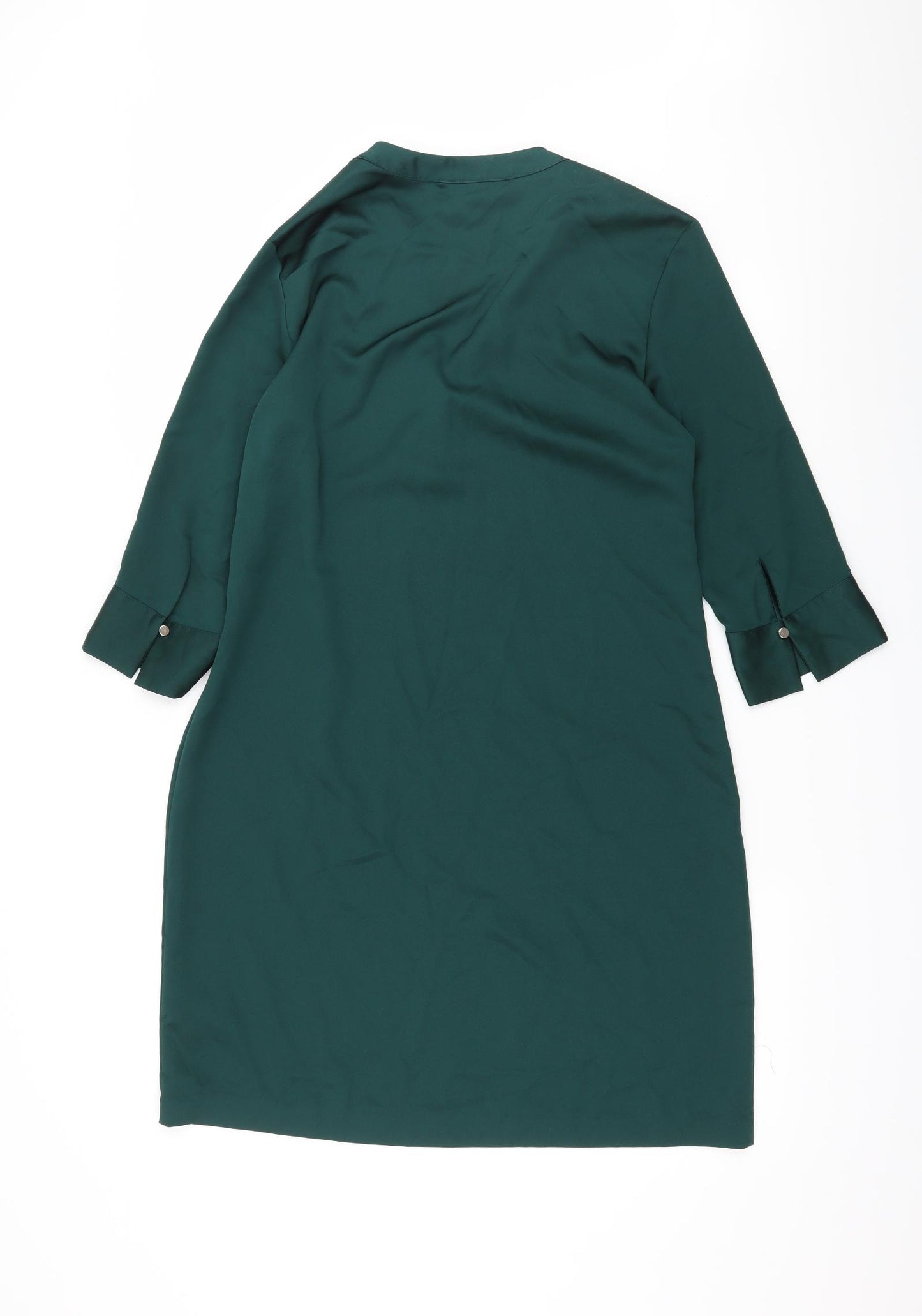 H&M Womens Green  Satin Shift  Size 12