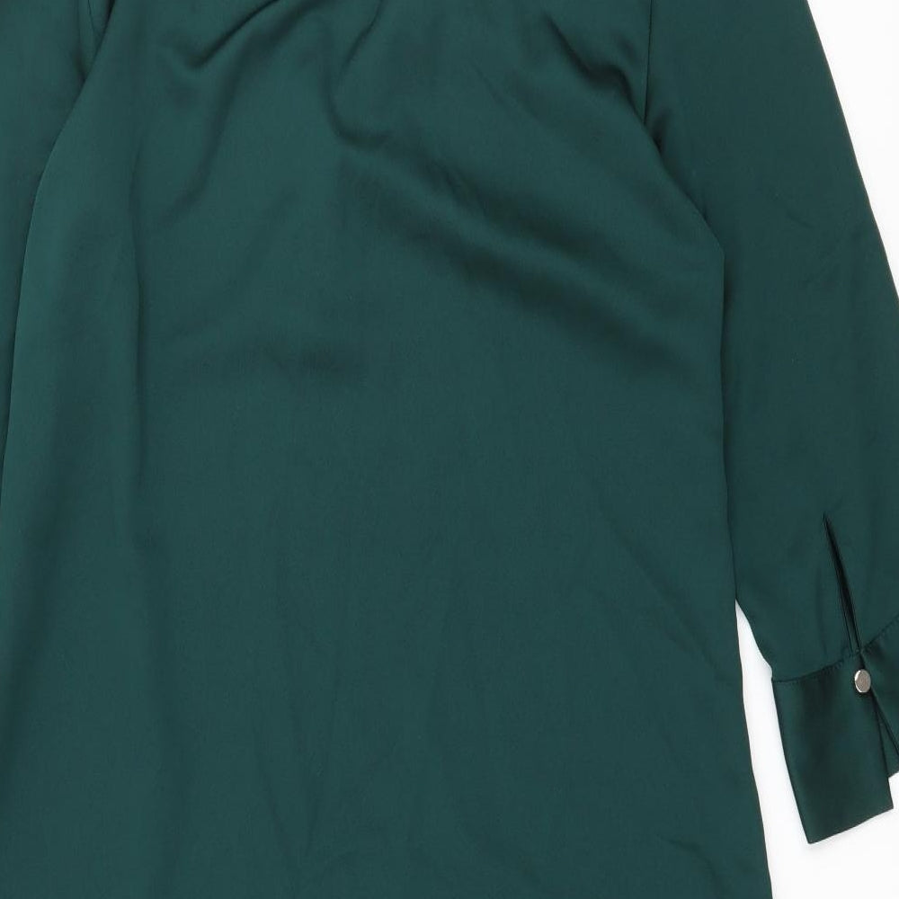 H&M Womens Green  Satin Shift  Size 12