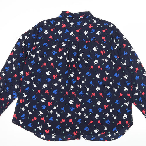 Marks and Spencer Womens Blue Floral  Basic Blouse Size 20