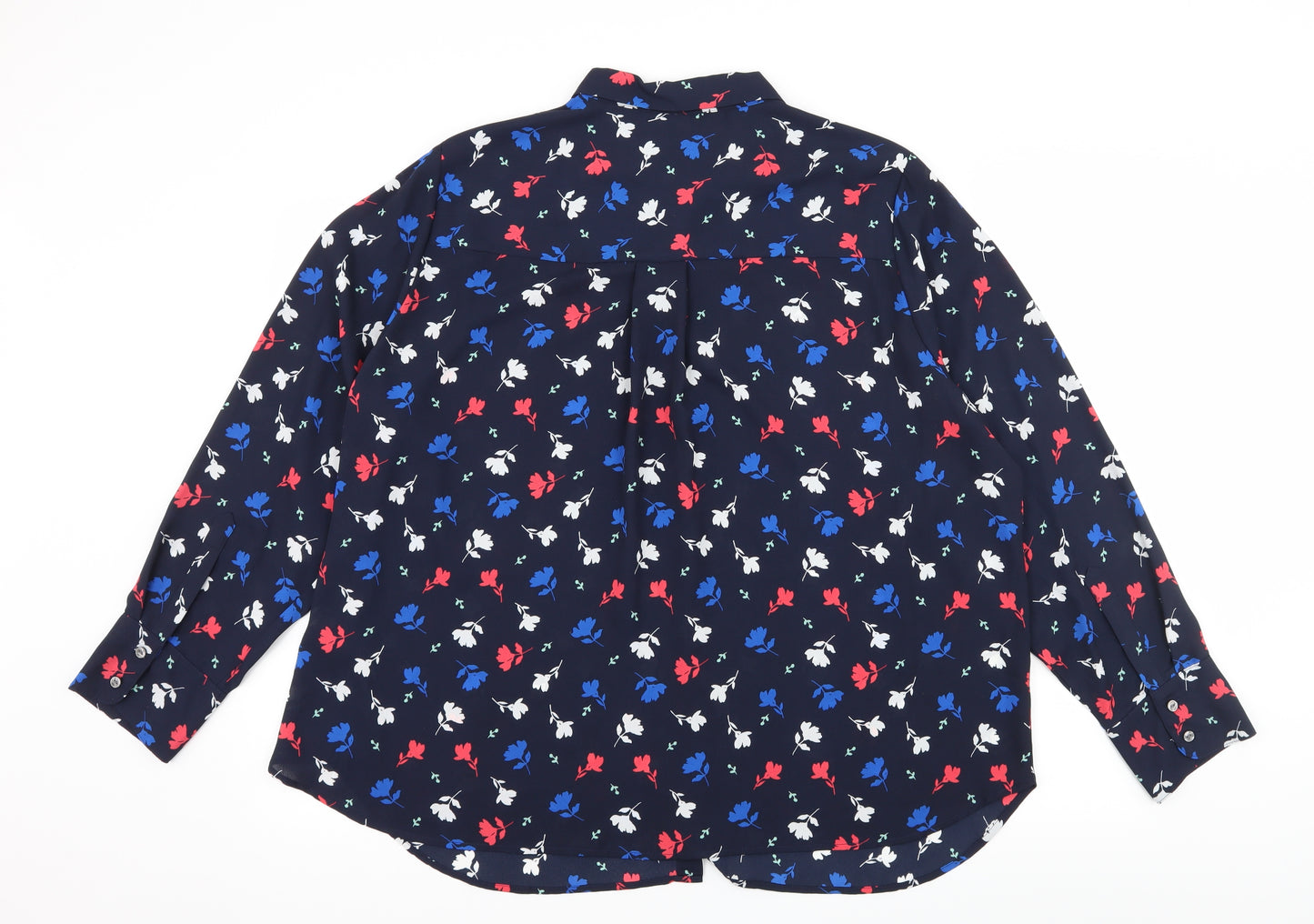 Marks and Spencer Womens Blue Floral  Basic Blouse Size 20