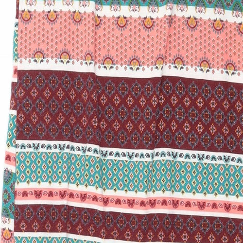 Red Womens Multicoloured Striped Jersey Maxi Skirt Size 8