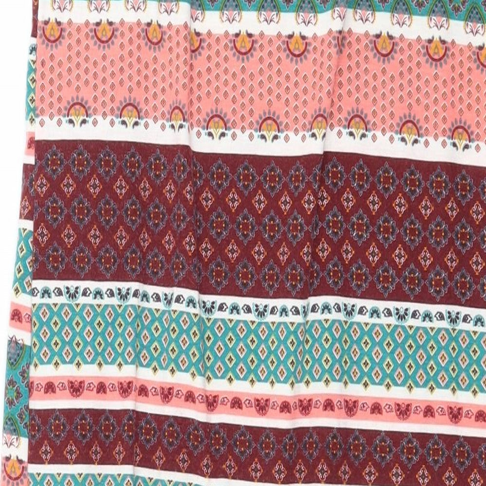 Red Womens Multicoloured Striped Jersey Maxi Skirt Size 8