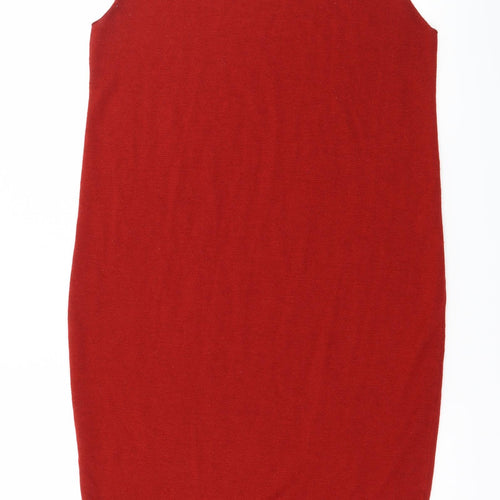 Caishangfeng Womens Red  Knit Jumper Dress  Size L
