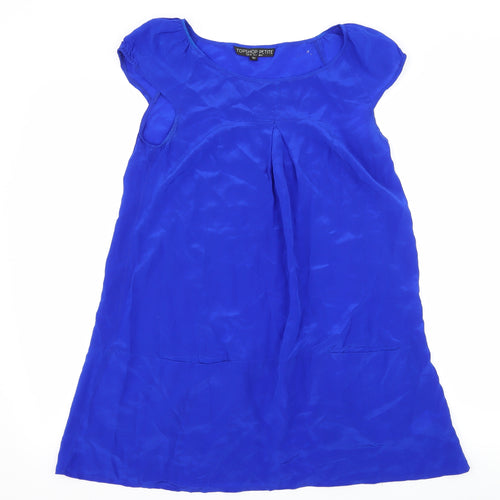 Topshop Womens Blue  Satin Sheath  Size 8