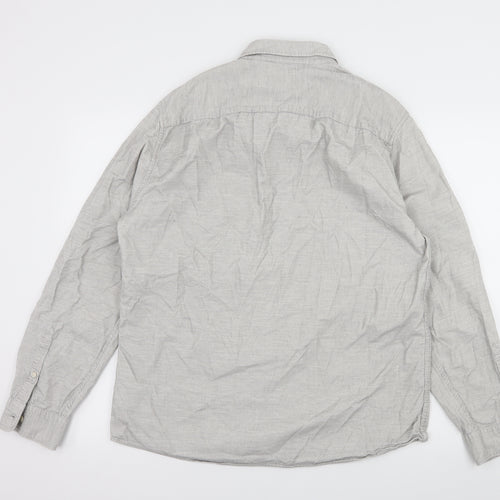 Marks and Spencer Mens Grey  Corduroy  Button-Up Size L