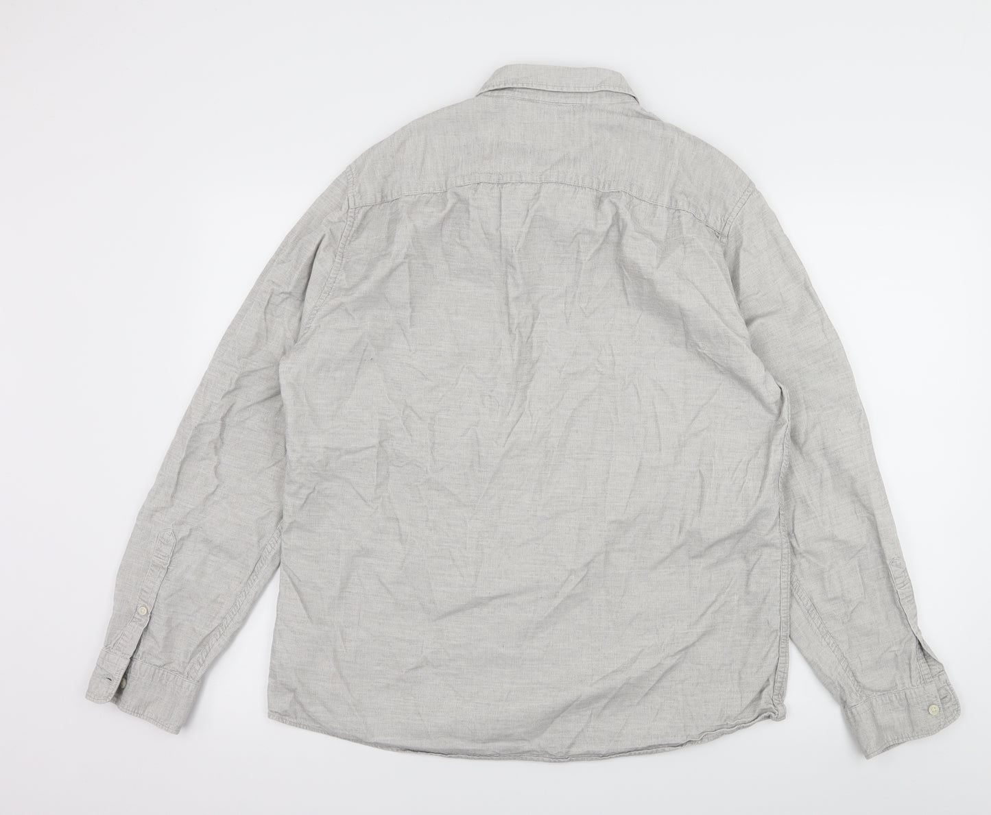 Marks and Spencer Mens Grey  Corduroy  Button-Up Size L