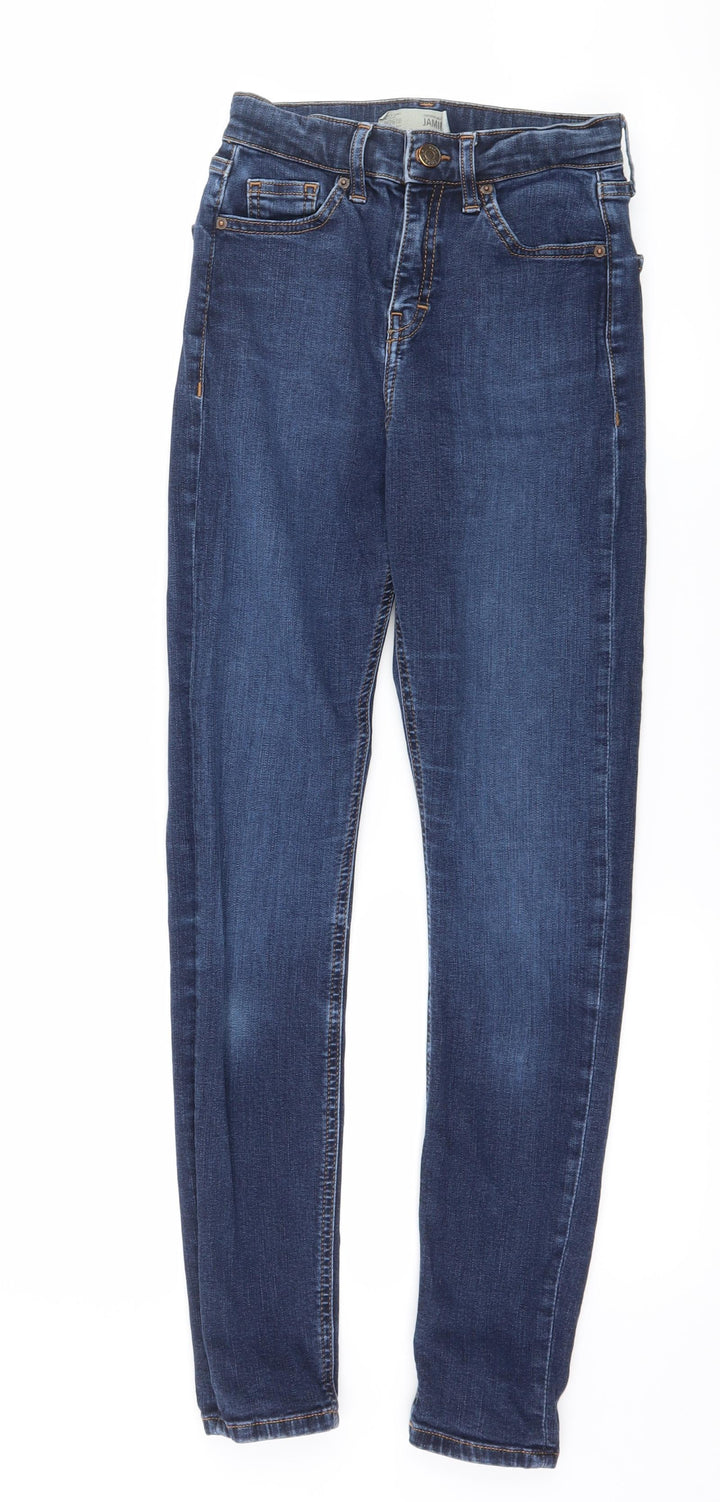 Topshop Womens Blue Denim Skinny Jeans Size 26 in L27 in