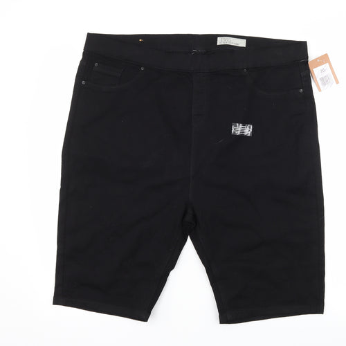 365 Denim Womens Black  Denim Bermuda Shorts Size 20