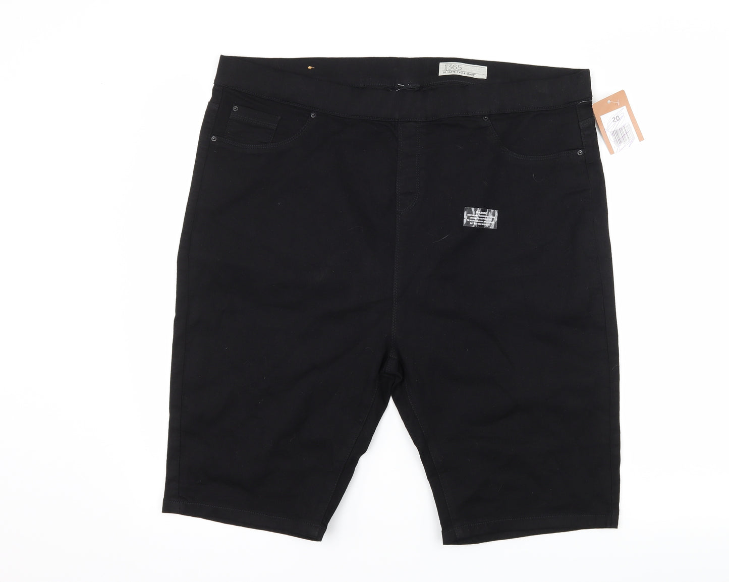 365 Denim Womens Black  Denim Bermuda Shorts Size 20