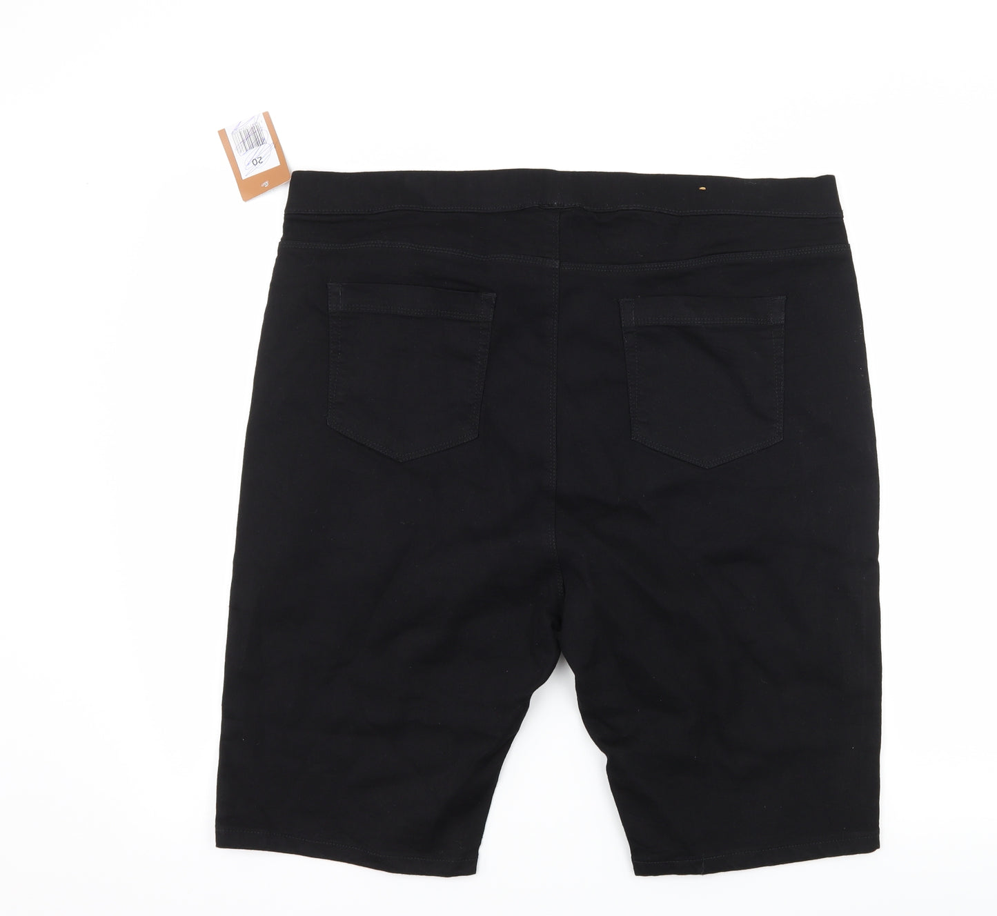 365 Denim Womens Black  Denim Bermuda Shorts Size 20