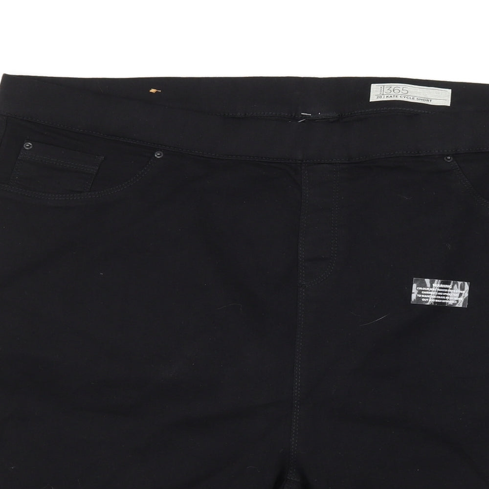 365 Denim Womens Black  Denim Bermuda Shorts Size 20