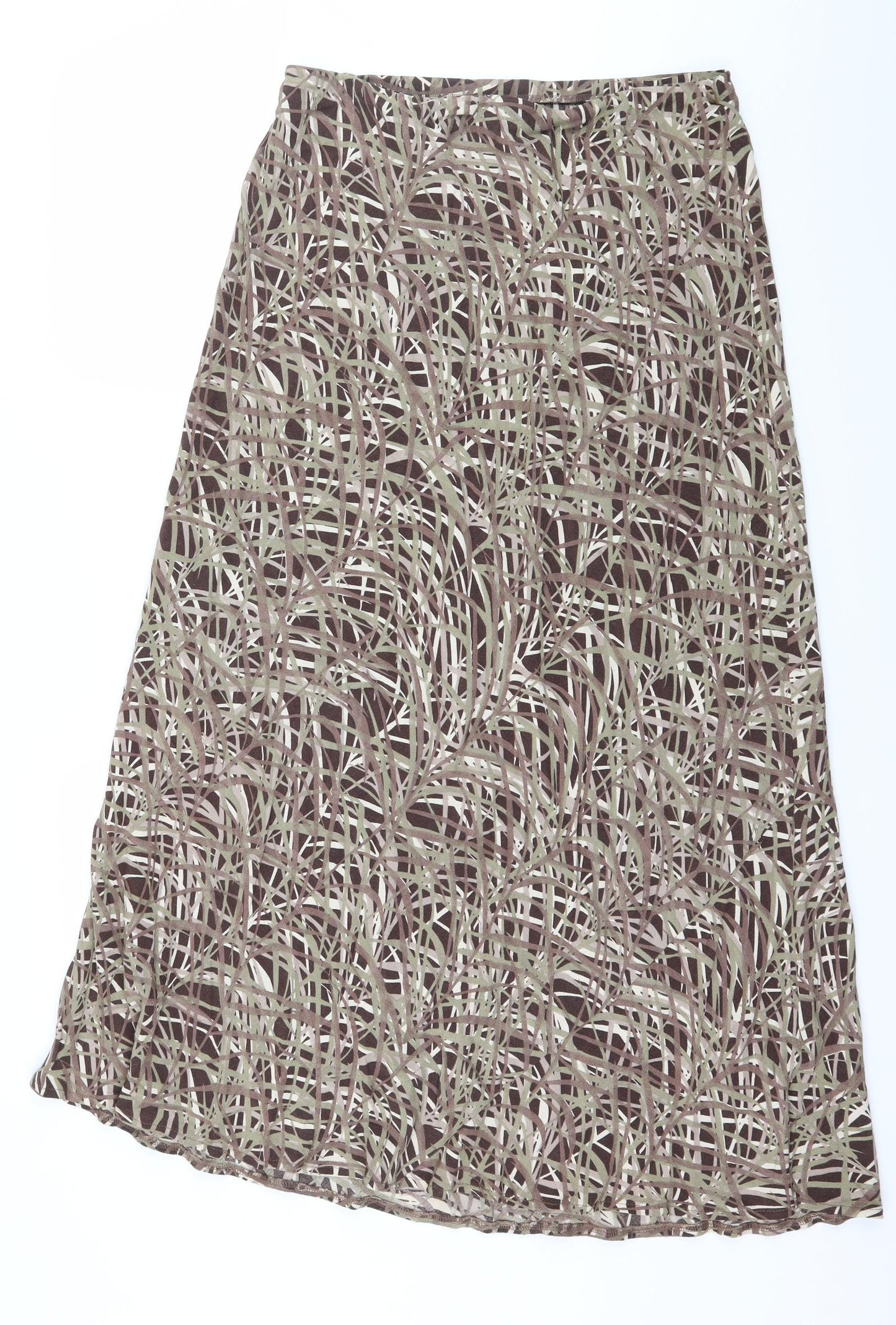 Marks and Spencer Womens Brown Geometric  Maxi Skirt Size 14