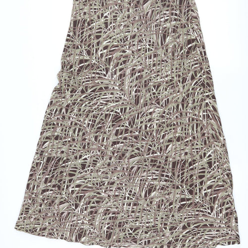Marks and Spencer Womens Brown Geometric  Maxi Skirt Size 14