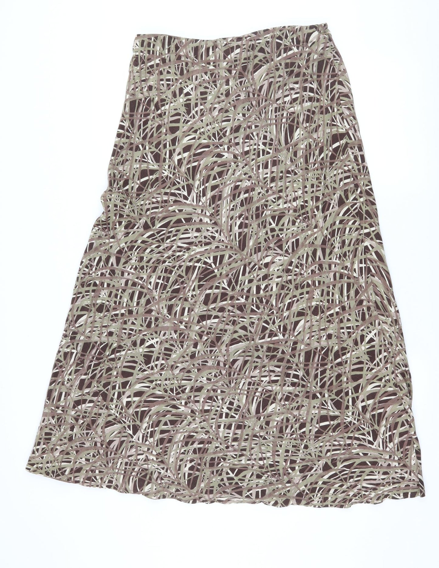 Marks and Spencer Womens Brown Geometric  Maxi Skirt Size 14