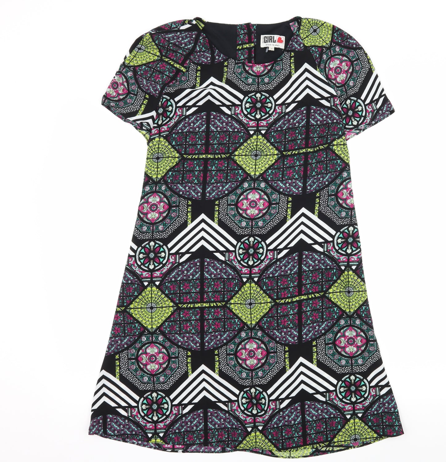 River Island Womens Black Geometric  Sheath  Size 10