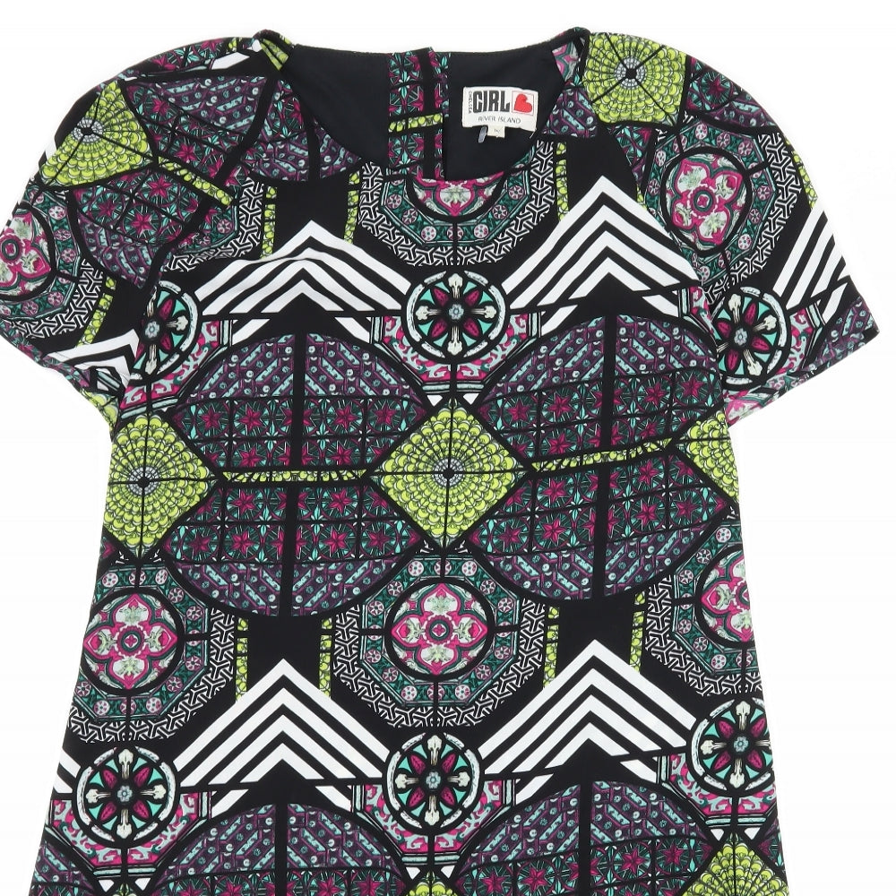 River Island Womens Black Geometric  Sheath  Size 10