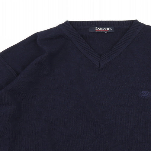 State of Art Mens Blue  Knit Pullover Jumper Size L