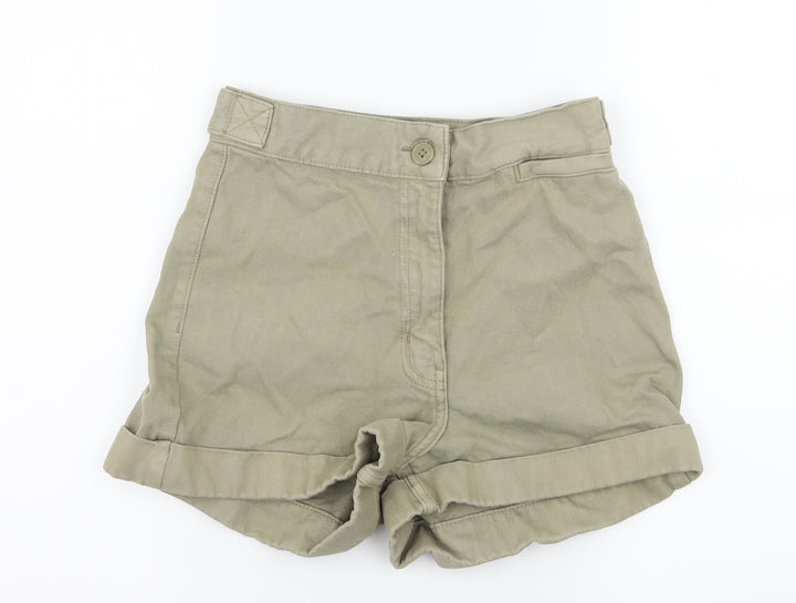 Weekday Womens Green Denim Hot Pants Shorts Size 6
