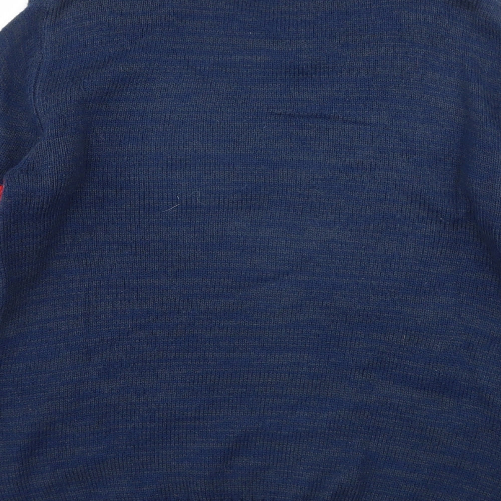 George Boys Blue  Knit Pullover Jumper Size 9-10 Years  - Rudolph Christmas