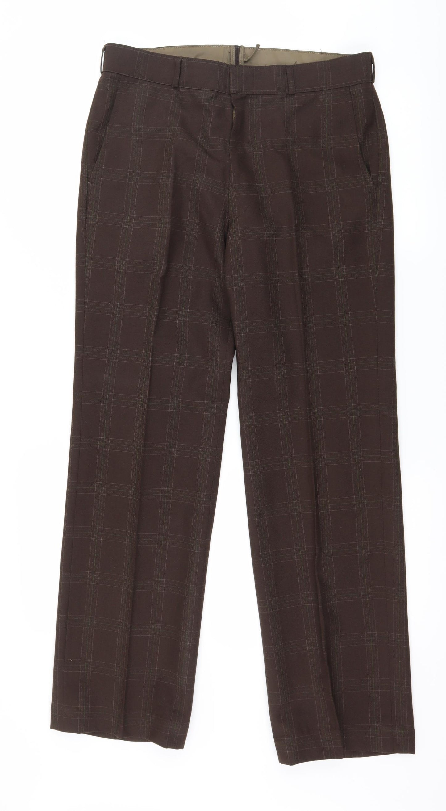 Preworn Womens Brown Check  Trousers  Size 32 in L29 in