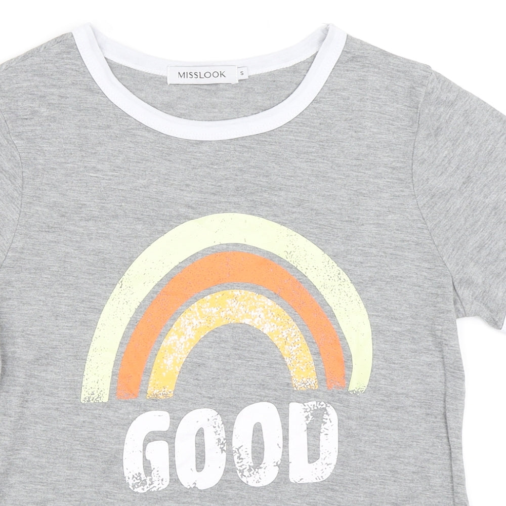 MissLook Womens Grey   Basic T-Shirt Size S