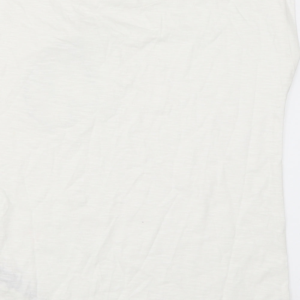 Marks and Spencer Girls White   Basic T-Shirt Size 8-9 Years  - Unicorn