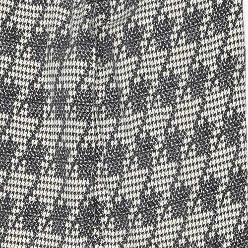 Topshop Womens Ivory Houndstooth  Cropped Trousers Size 10 L23 in