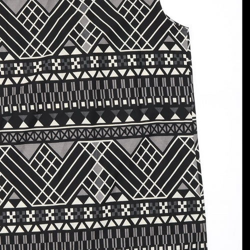Vera Moda Womens Black Geometric  Basic Blouse Size M